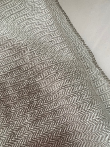 未使用【無印良品】ウール100% ヘリンボーンベッドカバー ベージュ