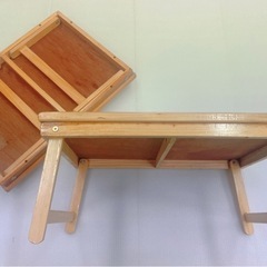 折りたたみ テーブル ベッド トレイ 木 取っ手付き 作業台 ローテーブル 木製 ナチュラルの画像