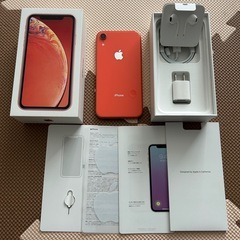iPhone XR 本体　coral コーラル　128GB 箱付...