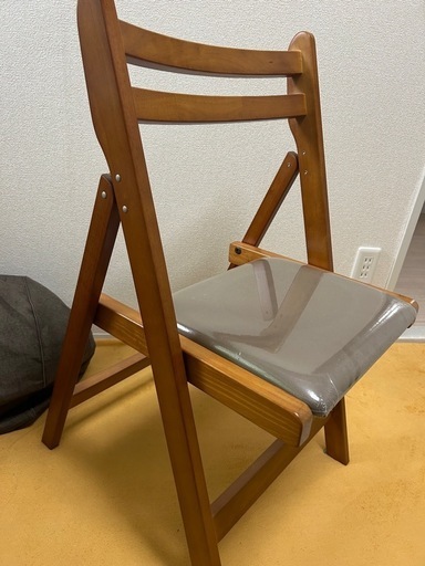 折りたたみイス　4脚セット　木製　ナチュラル