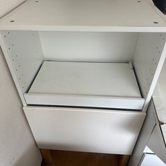 【日程交渉中🉐美品】食器棚　レンジ台　キッチン収納　ホワイト　白