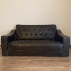 2人掛け革風ソファ
