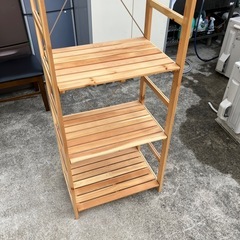 ウッドラック　収納棚　キッチンラック　レンジボード　♻️お売りいただけるお品物あれば、来店時ぜひお持ちください(総合買取)♻️食器棚　5段　段の高さ調整可能【高180横59奥行き39】の画像