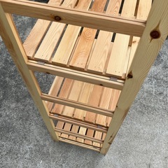 ウッドラック　収納棚　キッチンラック　レンジボード　♻️お売りいただけるお品物あれば、来店時ぜひお持ちください(総合買取)♻️食器棚　5段　段の高さ調整可能【高180横59奥行き39】の画像