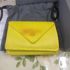 【正規店購入】バレンシアガのレザーミニ財布　イエローの画像