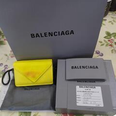 【正規店購入】バレンシアガのレザーミニ財布　イエローの画像