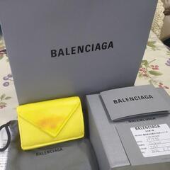 【正規店購入】バレンシアガのレザーミニ財布　イエローの画像