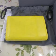 【正規店購入】バレンシアガのレザーミニ財布　イエローの画像
