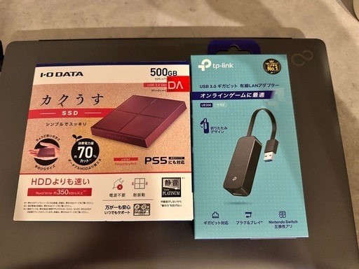 64GBmicroSD/500GB SSD/有線LANアダプター