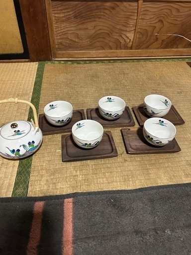 無尽窯急須湯呑み茶托5客セット (ちょん) 古河の食器《茶器》の