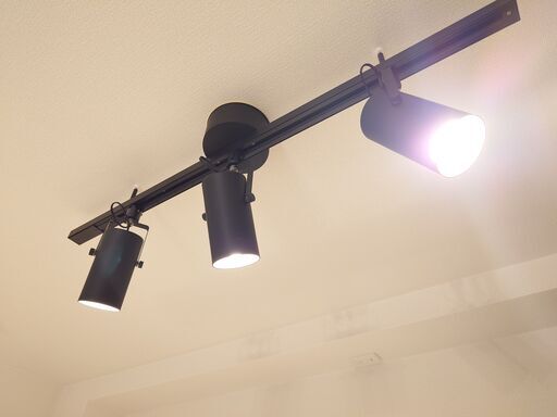 無印良品　システムライト本体＋LEDスポットライト大(3個セット)／黒