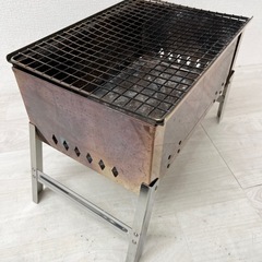 【中古品】Hilander ハイランダー コンパクトステンレスグリル 完売品 バーベキューコンロ 折りたたみ式 焚き火 キャンプ アウトドア用品の画像