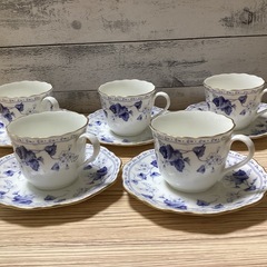 ナルミ　ボーンチャイナ　コーヒーカップ　ティーソーサー　5客セッ...