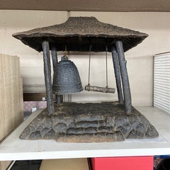 除夜の鐘　ミニチュア　寺院　金属工芸　鉄製　オブジェ