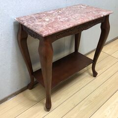 希少品 大理石 ロココ調 クラシック 猫脚 コンソールテーブル 電話台