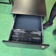 事務用品　引き出し収納　スチールケース　ブラック　黒　【鍵無し】の画像