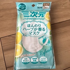 三次元マスク　メイクがおちにくい　ほんのりハーブが香る　(グレー...