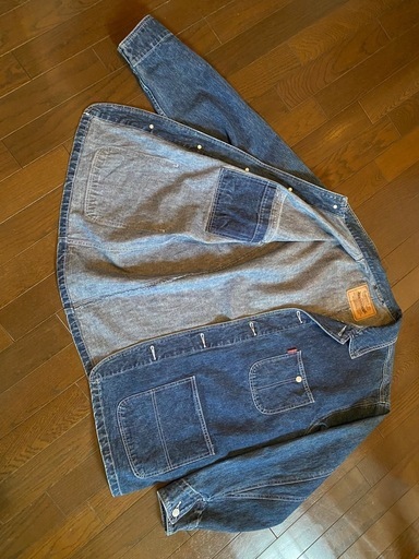 Greemanデニムジャケットジージャンアメカジオーバーサイズルーズカバーオール デニムジーンズインディゴvintageオーバーサイズワーク