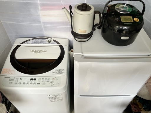家電をお探しの方必見‼️冷蔵庫、洗濯機、炊飯器、電気ケトル　4点セット