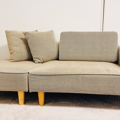 【本日限定20%OFF】7800→4000ソファ　2way おしゃれ　クッション付 の画像