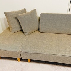 【本日限定20%OFF】7800→4000ソファ　2way おしゃれ　クッション付 の画像