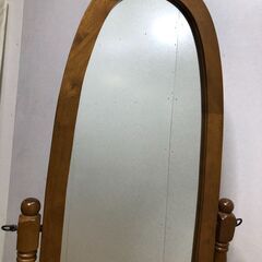 オーバル型/アンティーク/全身鏡/スタンドミラー/ヴィンテージ//レトロ アンティーク オーバル型 木製全身鏡 スタンドミラー 脚付き
