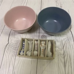 お茶碗×2個　　&   箸置き×5個　の画像