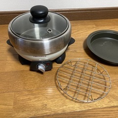お渡し完了★【中古】ミニサイズの電気グリル鍋 レコルト ポットデュオの画像