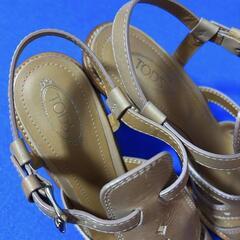 【美品 / TOD'S】サンダル レザ－ ヒ－ル ブラウン 24.5cmの画像