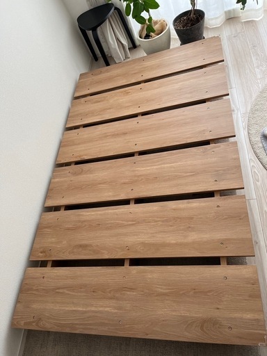 【LOWYA】木目調ローベッド