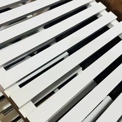 4/20限定→500円✨〈極美品〉木目・木製  格子 棚　３段ラック ホワイトの画像