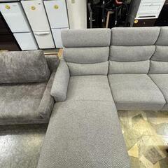 ②KAFIS カフィス ヘッドレスト3Pソファ 座って右カウチ グレー