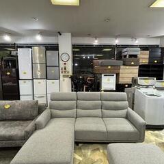 ②KAFIS カフィス ヘッドレスト3Pソファ 座って右カウチ グレー