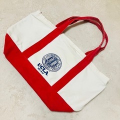 カバン　ハンドバッグ　ママバック　カジュアル　赤白