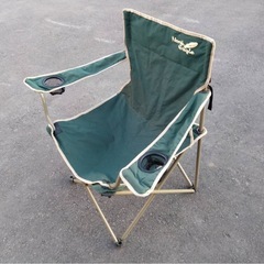 ●  A8)  North Eagle ドリンクホルダー付き アウトドアチェア キャンピングチェア  折りたたみ椅子 キャンプ BBQ 釣り グリーン ④の画像