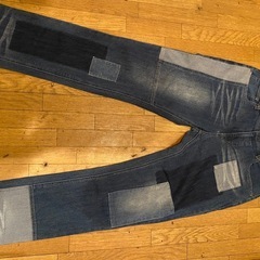 美品vintage風デニムジーンズジーパンパッチワークダメージストレッチgrotwthbygrailの画像
