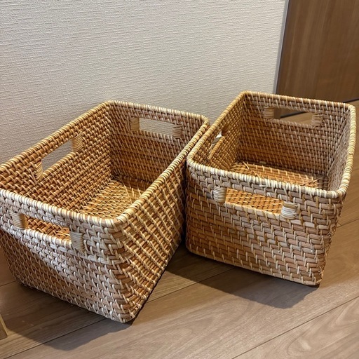 無印良品重なるラタン長方形ボックス (たこやき) 北初富の収納 無印良品重なるラタン長方形ボックス (たこやき) 北初富の収納