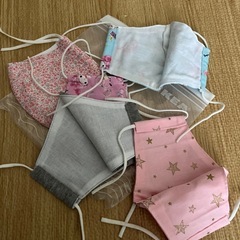 布製マスク 5枚セット カラフルデザインの画像