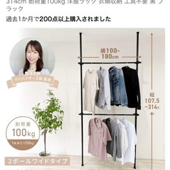 ⚠︎受け渡し予定者様決まりました⚠︎出品4月22日まで‼️突っ張り棒 ハンガーラックの画像