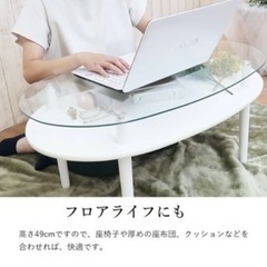 値下げしました！ガラステーブル　ローテーブルの画像