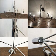 ディクラッセ・シャンデリア超美品　LED電球対応LP2000CH クローム Arco grande CH　DI CLASSEシンプルモダン曲線美照明　展示品・アウトレットの画像