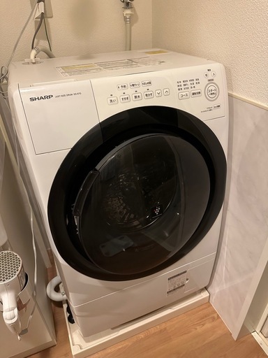 【美品・保証付き】SHARP ドラム式洗濯乾燥機 ESS7G（7kg/3.5kg）右開き ホワイト