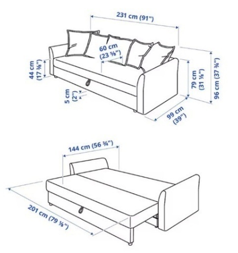 IKEA ホルムスンド 大きめ ソファベッド ホワイト (ぱおきち) 西 IKEA ホルムスンド 大きめ ソファベッド ホワイト (ぱおきち) 西