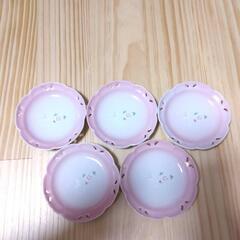 【新品未使用】西海陶器 清秀 桜柄 御椀と小皿のセット 5個の画像