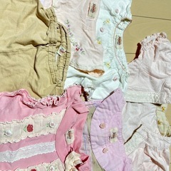 ⑥お値下げ　可愛い　100 女の子　夏服　全部ブランド服　souris スーリー  biquette club ELLE 半袖　ズボン　カーディガン  トップス の画像