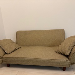 《最終値下げ！美品✨》2人掛けソファ　ソファベッド　クッション付...