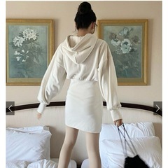 GRL　サムホール付き裏起毛フーディミニワンピース(pm265)の画像