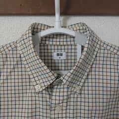 【美品】ユニクロ　EFCブロードチェックシャツ　メンズMの画像