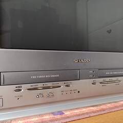 【無料／ジャンク品】テレビデオ／VHS/DVD/TV3in1／シャープVT-21DV10／アナログブラウン管／リモコン欠品の画像