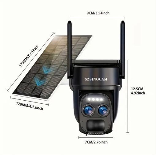 【070】新品3台セット 2.4GHz 8倍ハイブリッドズーム追跡&超広角Wi-Fi 野外セキュリティカメラ〈充電バッテリー内臓〉& 
